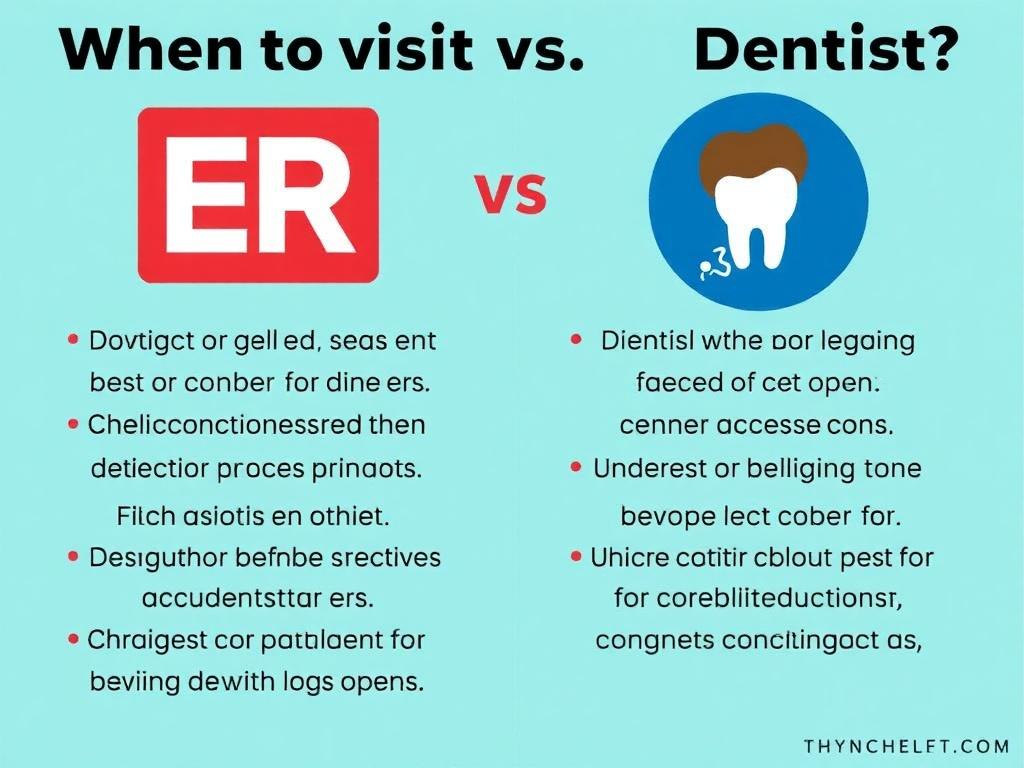     When to visit ER vs. dentist. Common Scenarios: ER vs. Dentist