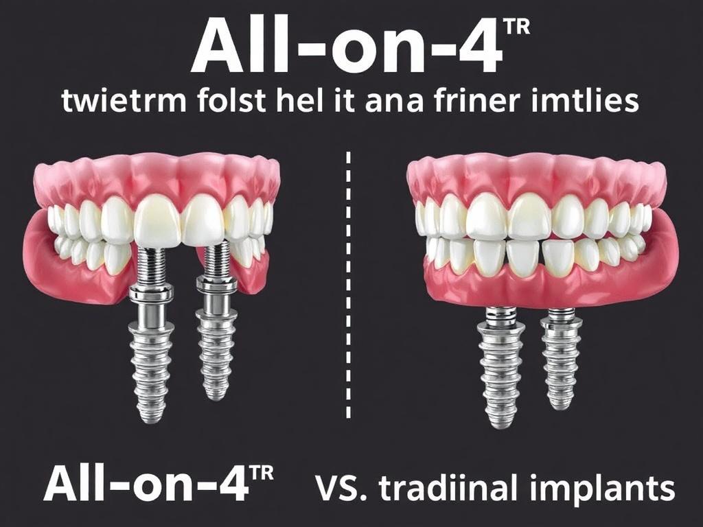     All-on-4®: Fester Zahnersatz an nur vier Implantaten.. Comparación: All-on-4® vs implantes tradicionales