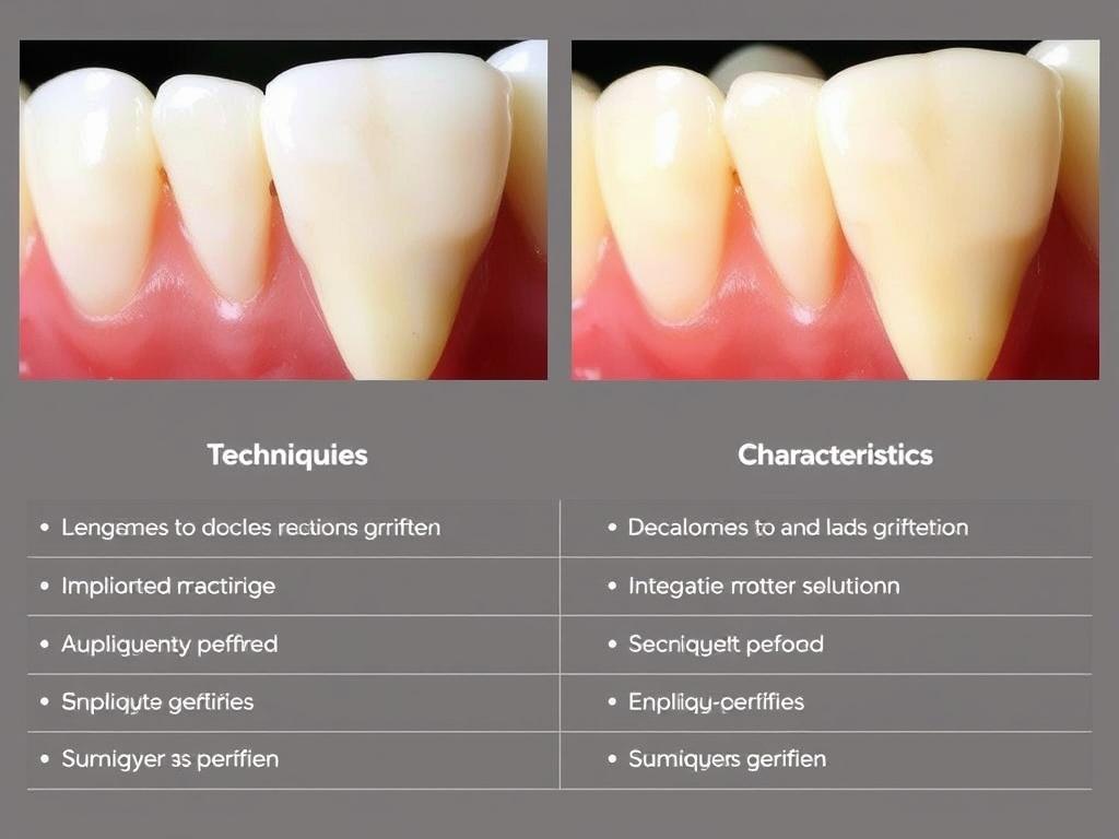 L'importance de la greffe gingivale dans certains traitements.. Vergleichstabelle: Techniken und Eigenschaften
